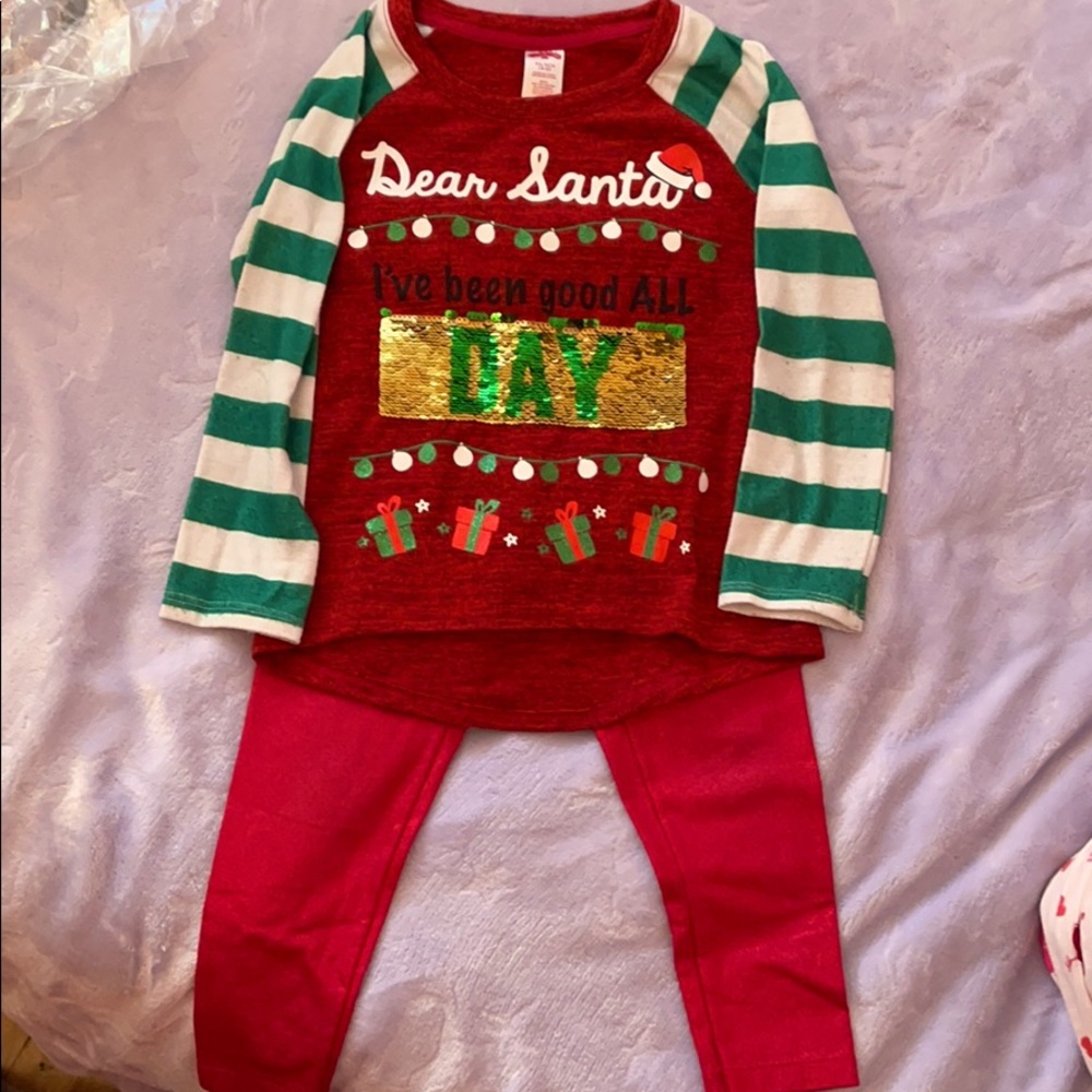 Christmas Flip Sequence top and leggings